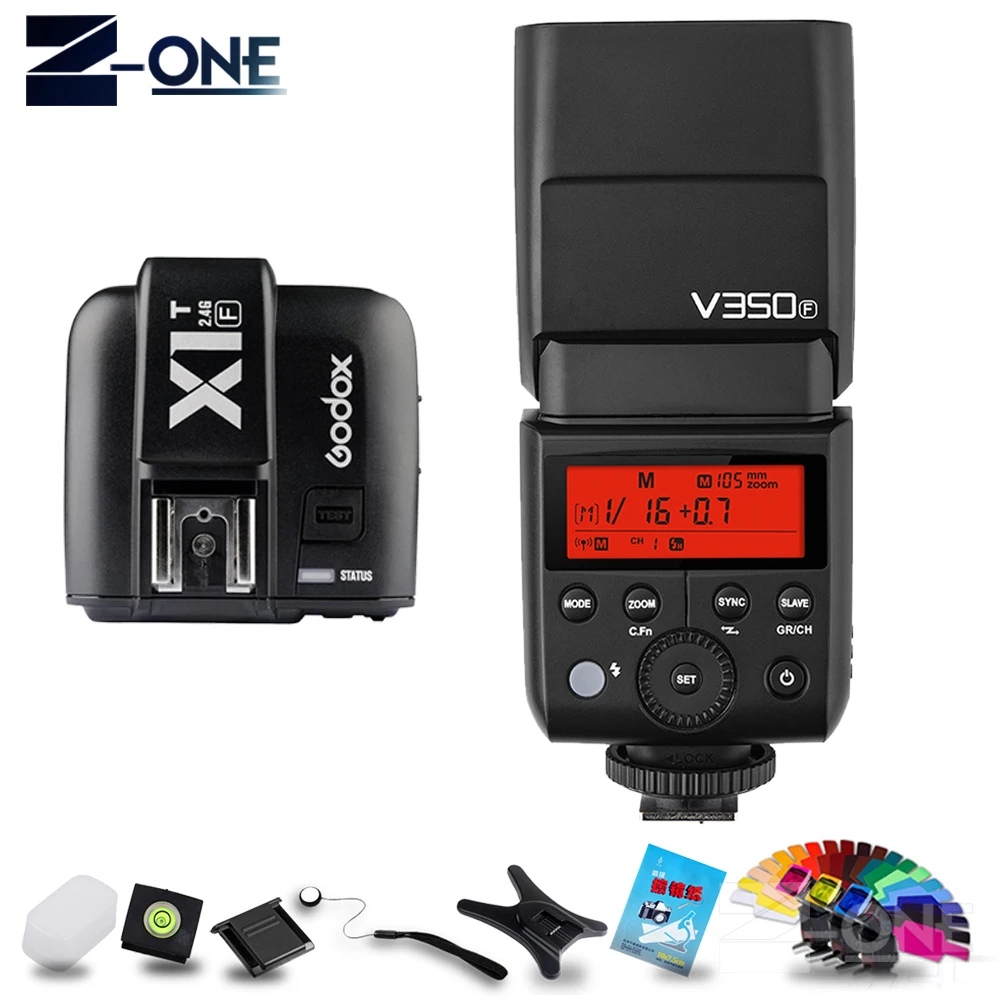 Вспышка Godox V350F Fuji TTL HSS 1/8000s Speedlite со встроенной литий ионной батареей 2000 мАч +
