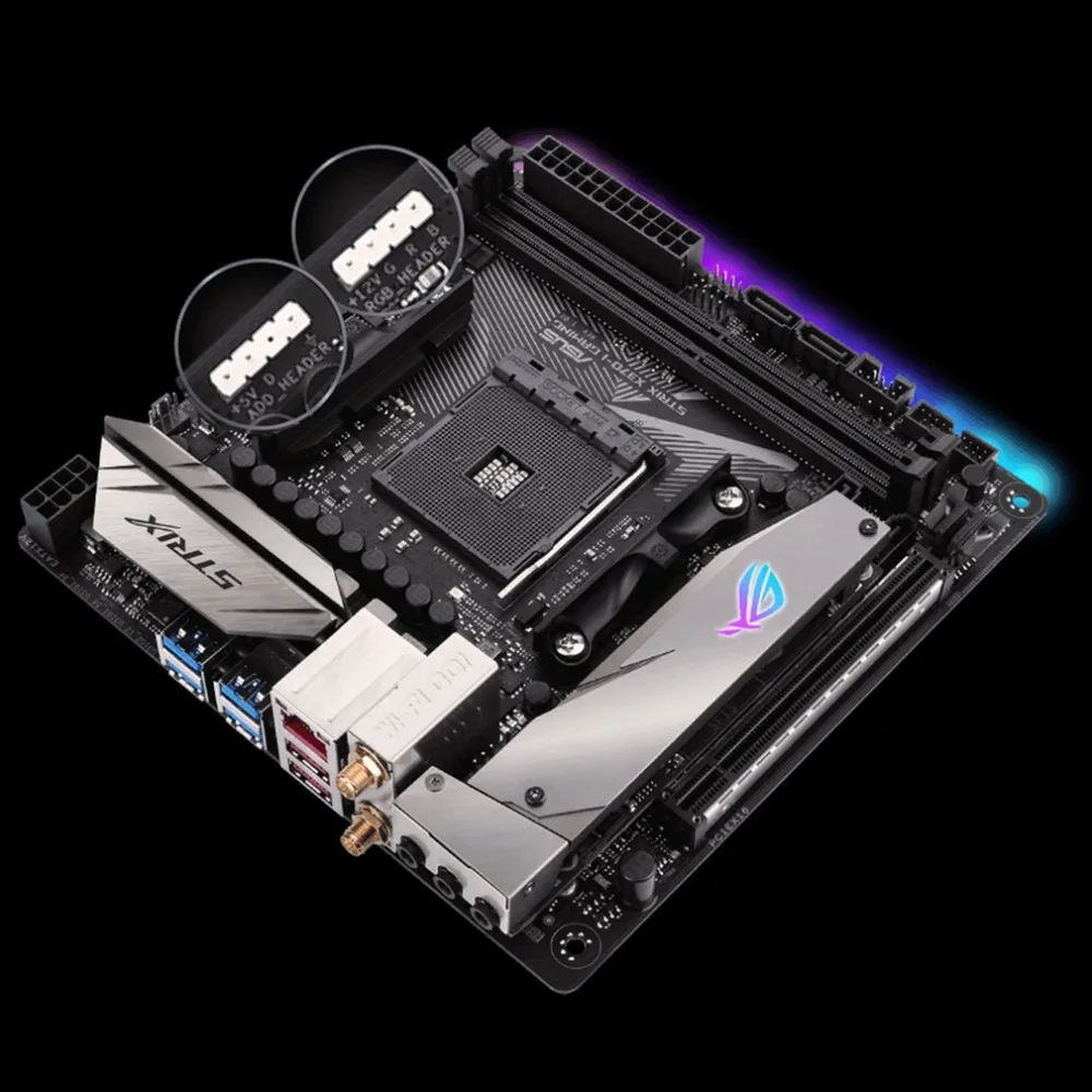 ROG strix X370-I игровая X370 материнская плата игровые плееры страна ITX маленький двойной M.2 материнская плата с RGB световым эффектом