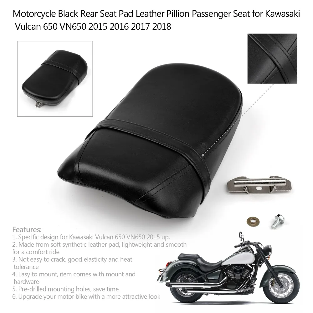 Areyourshop мотоцикла для Kawasaki Vulcan 650 VN650- сзади пассажира на заднем сиденье Pad сиденья черный мотор Стайлинг охватывает
