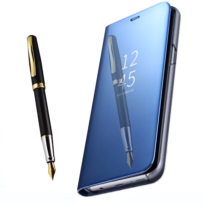Yuetuo Оригинальный Роскошный кожаный флип чехол для samsung galaxy S9 plus S9plus s 9 зеркальный