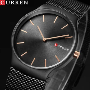 Часы мужские кварцевые, ультратонкие, водонепроницаемые, черные