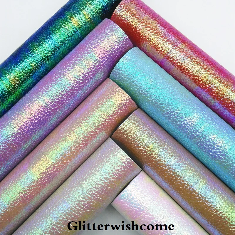 Glitterwishcome 21X29 см A4 размер винил для бантов металлическим тиснением Кожа личи Fabirc искусственная кожа листы для бантов, GM107A