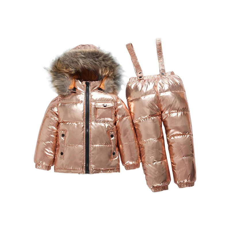 -30 Degrees Winter Ski Jumpsuit Children Clothing sets Boys baby girl clothes Kids Snow Wear Jackets coats Bib pants Waterproof | Детская