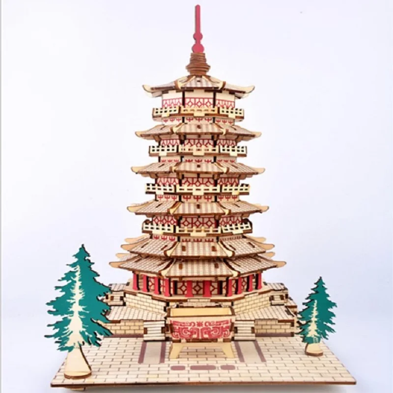 beautiful Wooden Simulation of 3d building models DIY puzzle toys Birthday present | Игрушки и хобби