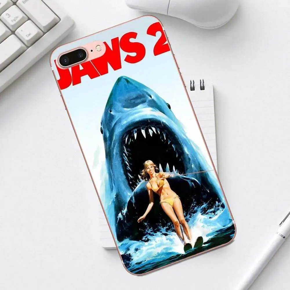 Постер с фильмом Qdowpz Jaws для iPhone 4 4S 5 5C SE 6 6S 7 8 Plus X XS Max XR Galaxy A3 A5 J1 J3 J5 J7 2017 сотовый