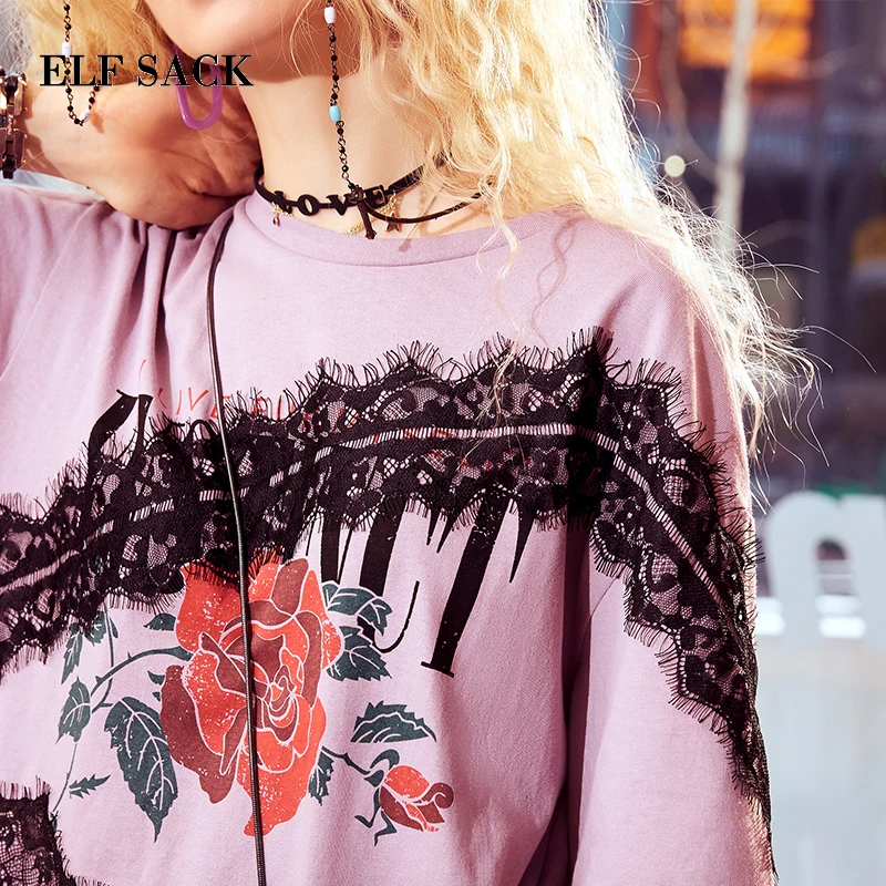 Женское длинное платье ELFSACK черное Повседневное с коротким рукавом и