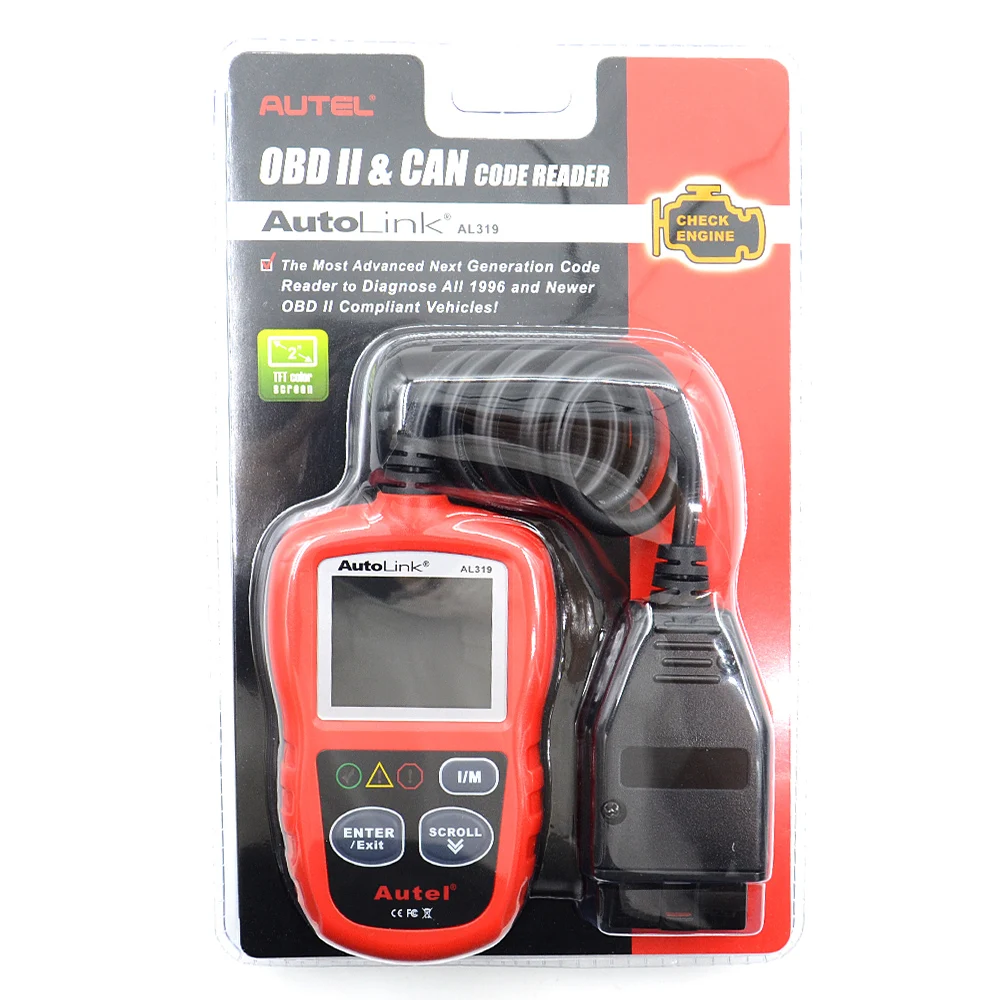 Autel OBD2 и Can считыватель кодов Авто Link AL319 автомобильный сканер диагностический