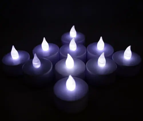 12 шт. белый ledtea свечи свет на батарейках Беспламенного мерцание электронные день