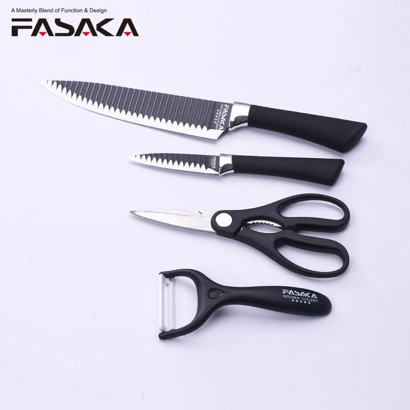 FASAKA Нержавеющая сталь Кухня ножей 4 шт. Ножи комплект с 8 ''дюймовый шеф-повар 3
