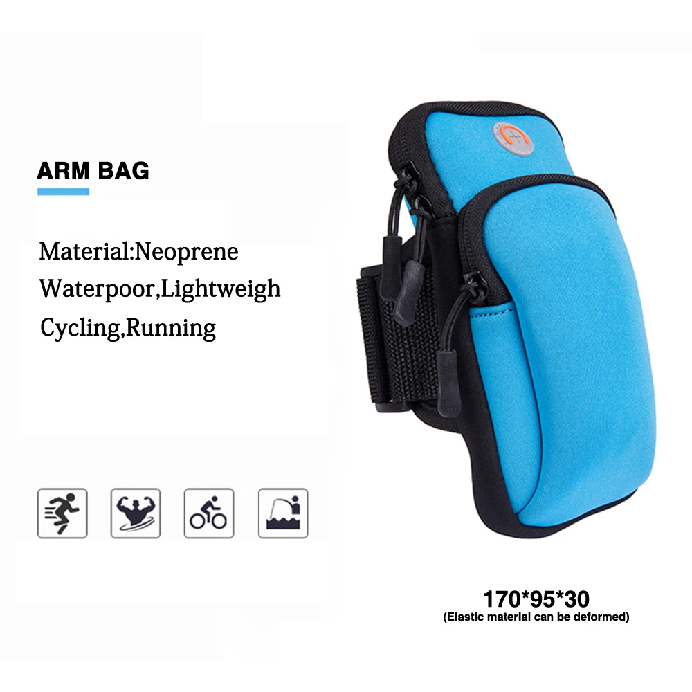 HOT Cycling Neoprene Arm Bag Sports Bracelet Double Pocket Multifunctional Outdoor Running Waterproof Handbag For Road Bike MTB сумка для
