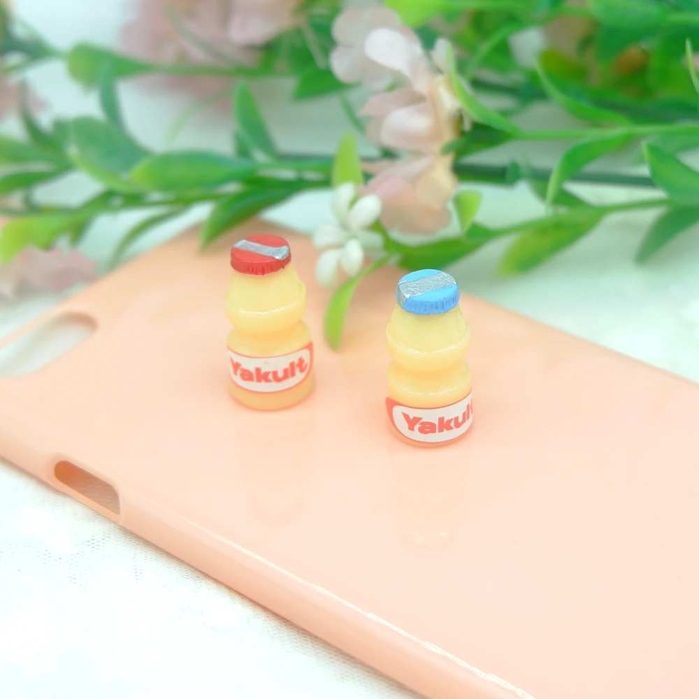 Милый Yakult напиток фигурки Миниатюрный Сад для волос бант Сделай Сам телефон