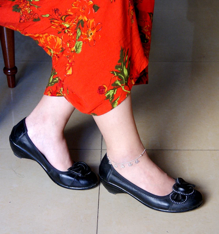 Женские 925 пробы серебряные браслеты милый щенок дизайн ножная цепь Длина 27 см