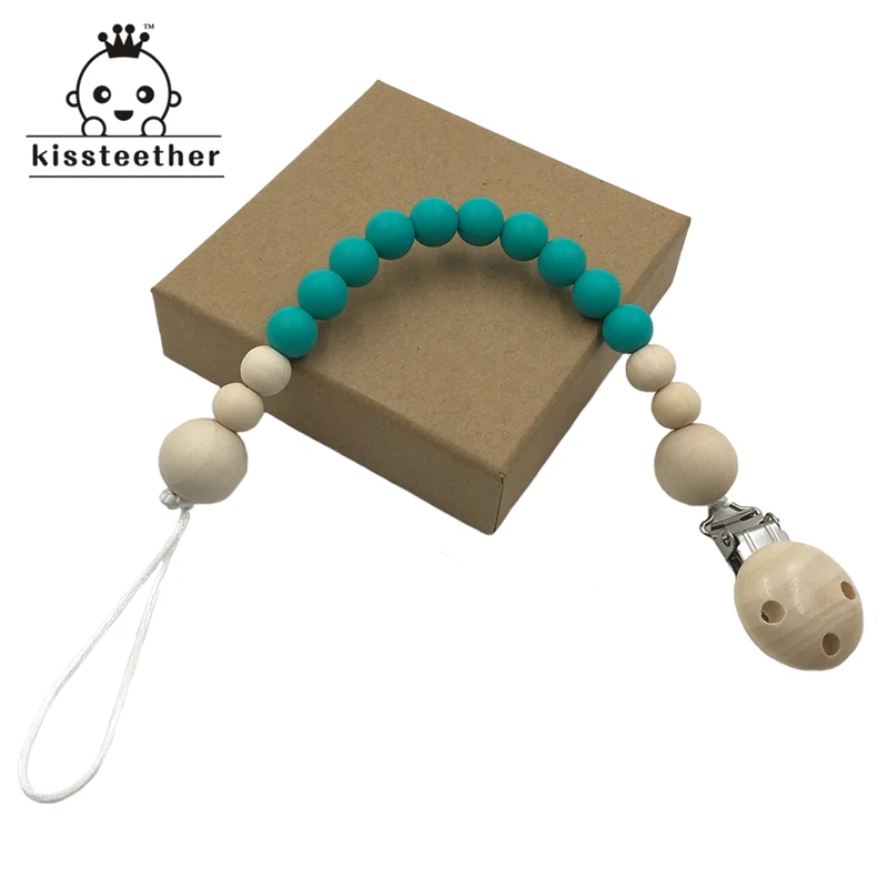 Детская деревянная пустышка Бук Жевательная бусина круглые пустышки зажимы