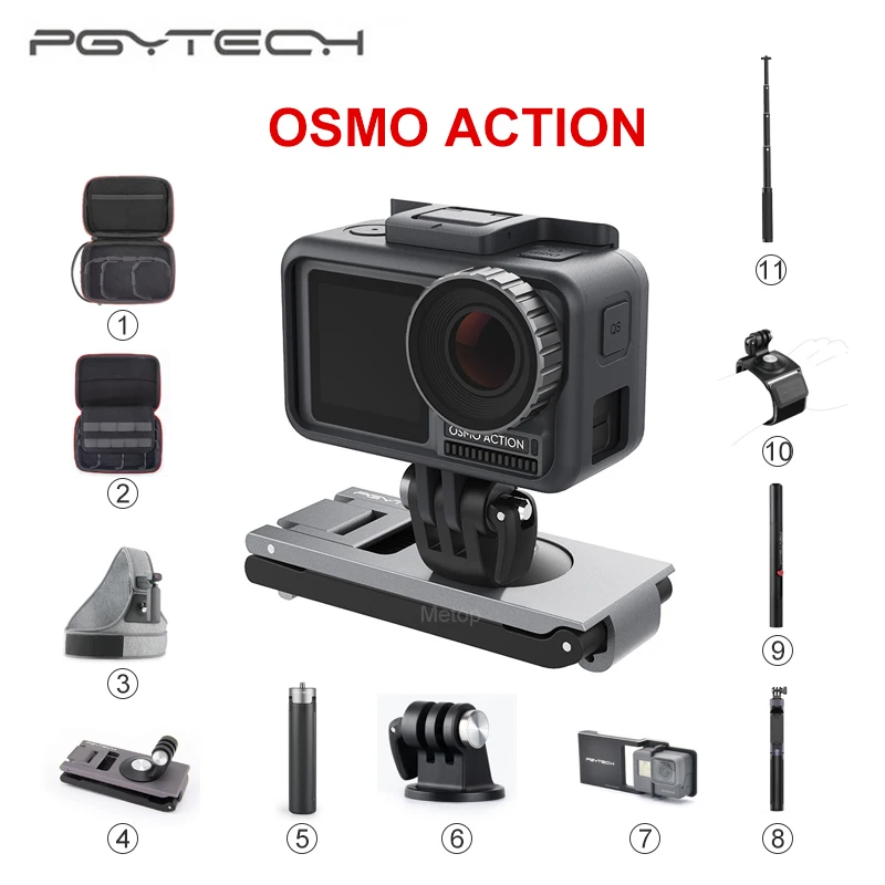 

PGYTECH DJI Osmo Action Tripod Selfie Stick Strap Holder Case Bag for Gopro Hero7 6 Insta360 One X Eken Sport Camera Accessories