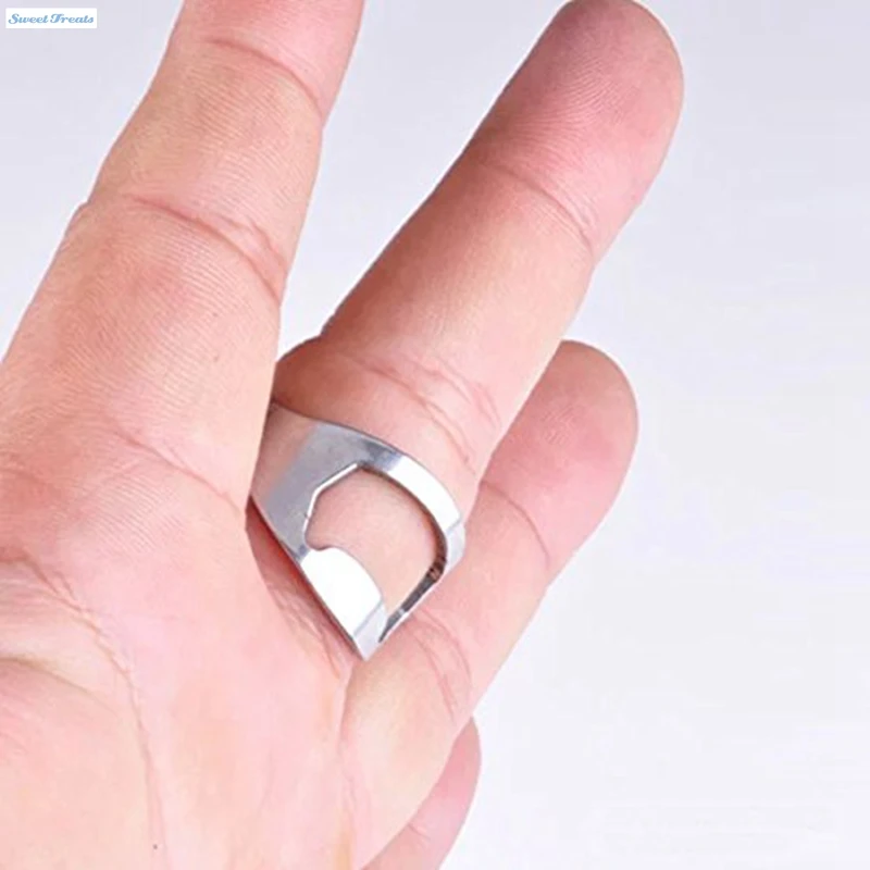 Подсластители 2 шт нержавеющая сталь палец кольцо открывалка для бутылок Бар