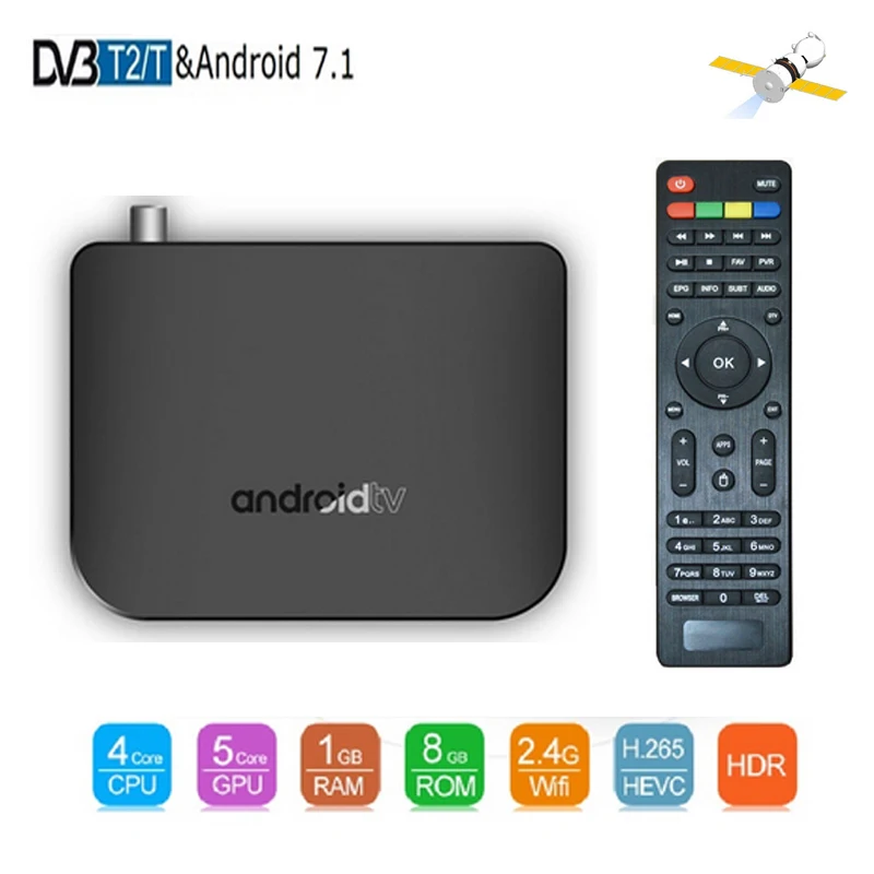 DVB T2/T наземного ТВ Box Amlogic S905D 4 ядра 1 ГБ 8 K 2 4G Wi Fi Поддержка 1080 p 30fps H.265 Youtube Media Player M8S