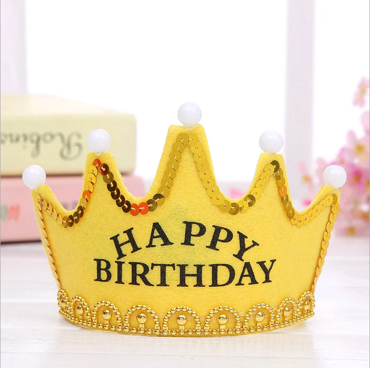 Crown Led Happy Birthday Cap Hat Colorful Non-woven King Princess Luminous Event Party Festival Decoration | Дом и сад