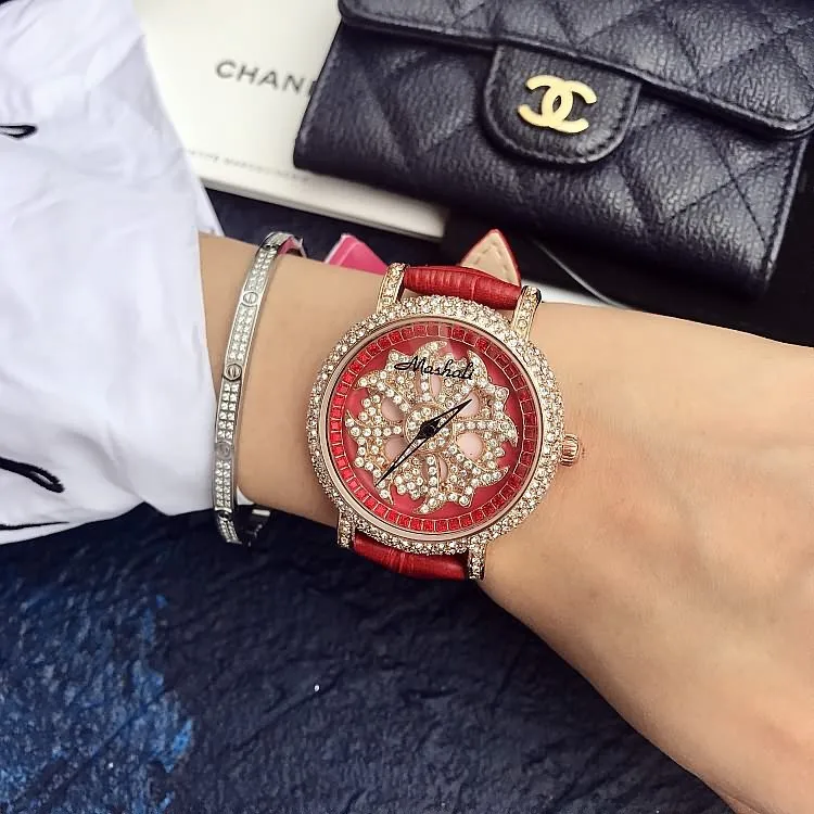 

2019 Fashion Top Brand Luxury Watch Women Unique Rotating Rhinestone Women Dress Watch Waterproof Designer Women Watches Gift