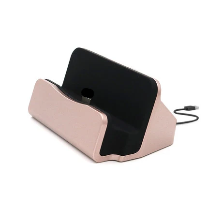 Rose Gold Зарядные устройства для мобильных телефонов для iPhone, Android V8, тип-c, подставка, алюминиевый сплав, настольный держатель для телефона, подставка для iPhone, Подставка для зарядки телефона - Тип штекера: Rose Gold