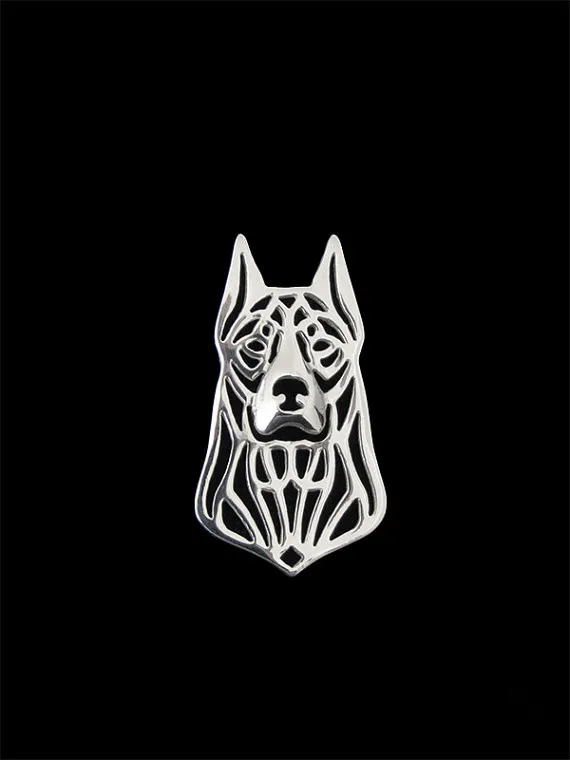 Модные высококачественные Броши Beauceron с укороченными ушками серебряные броши
