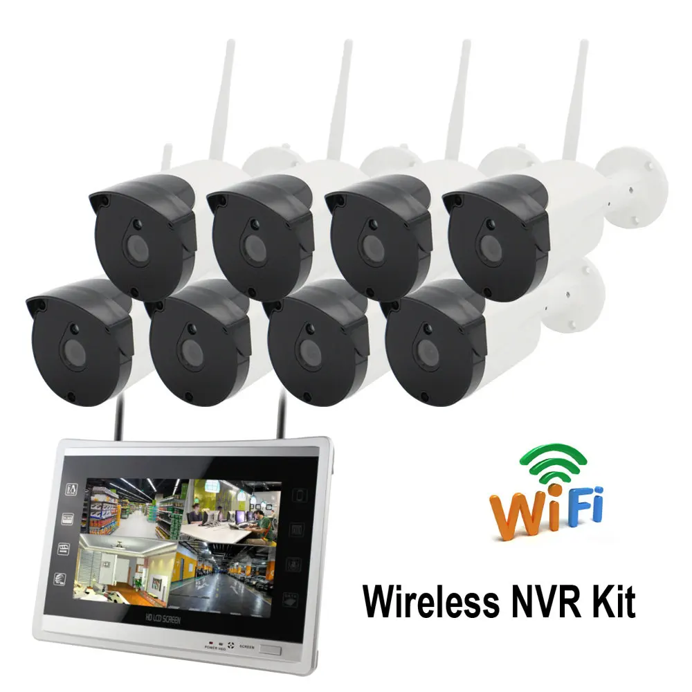 12NVR8006 1.3MP 960P CCTV система 12Ich HD Беспроводной NVR комплект Открытый ИК ночного видения IP Wifi камера система безопасности наблюдения - Цвет: 12NVR8006