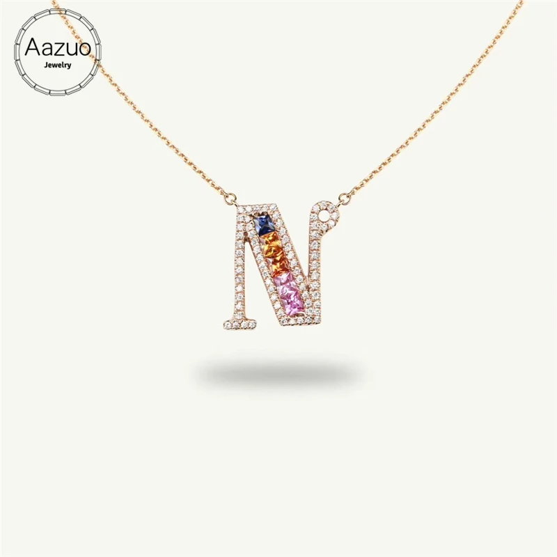 Aazuo 18 K розовое золото натуральный цветной драгоценный камень настоящий