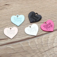 10pcslot heart enamel charms pendants for jewelry making diy handmade craft metal dangle charms accessories