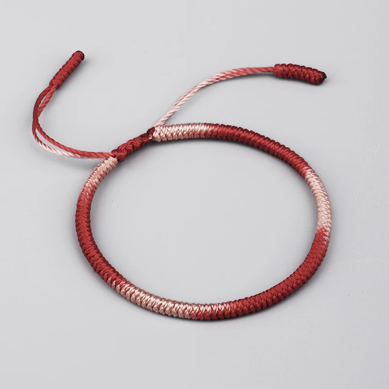 Lucky Rope браслет тибетский буддийский ручной работы градиент цвета узлов для