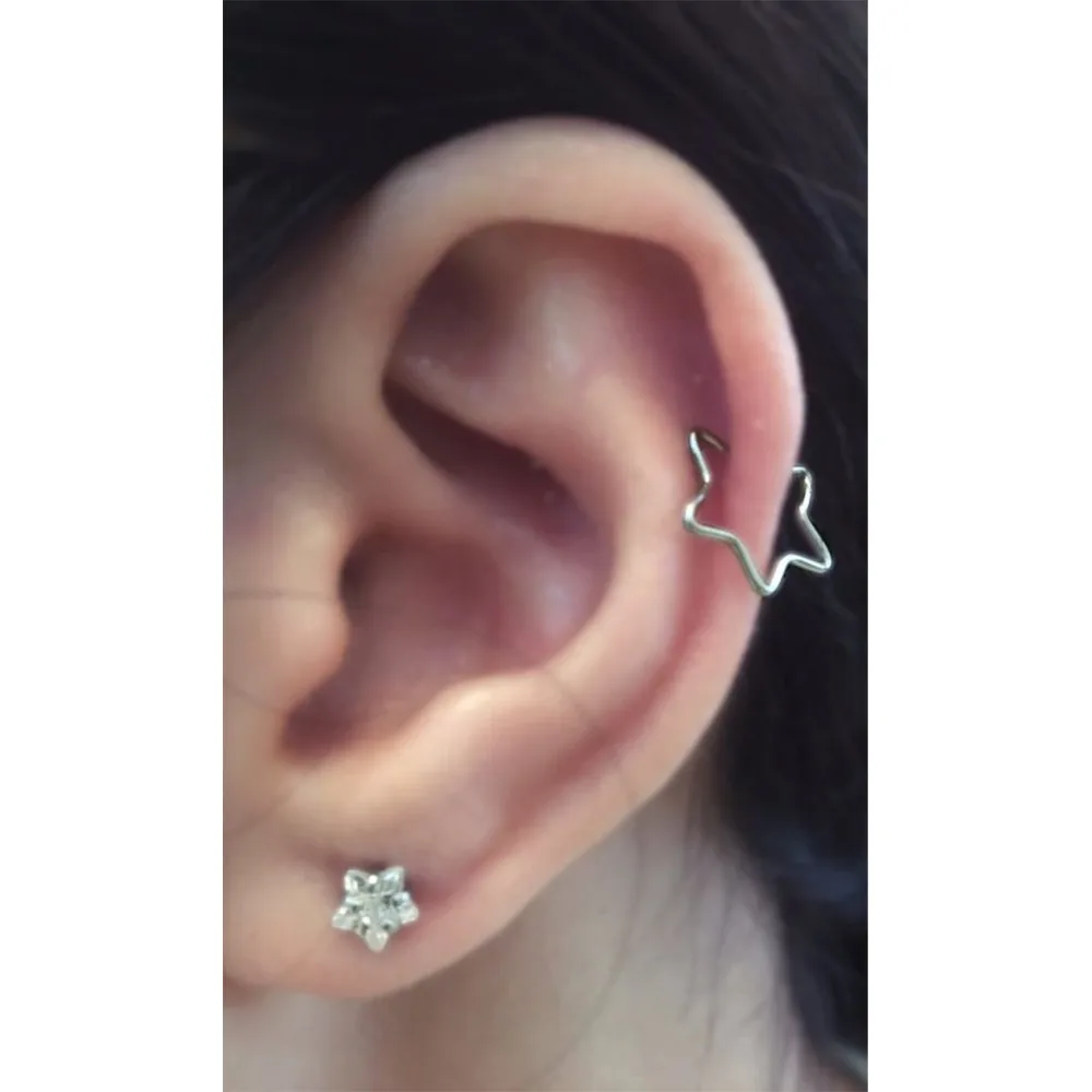 Тело панк G23 титана пирсинг ухо сердце Daith серьги Daith кольцо кольца 16 г без аллергии звезда кольцо на козелок пирсинг 1 шт