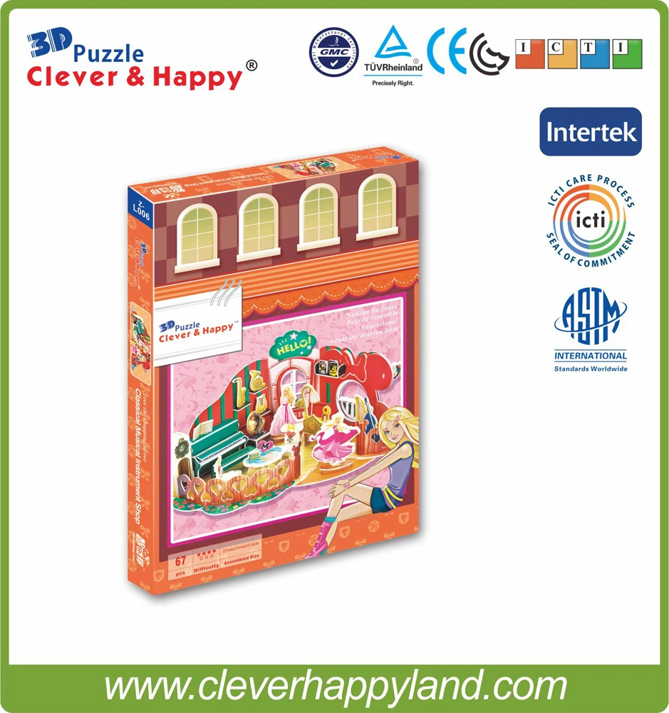 Clever &amp happy land 3d головоломка модель Классический музыкальный инструмент магазин