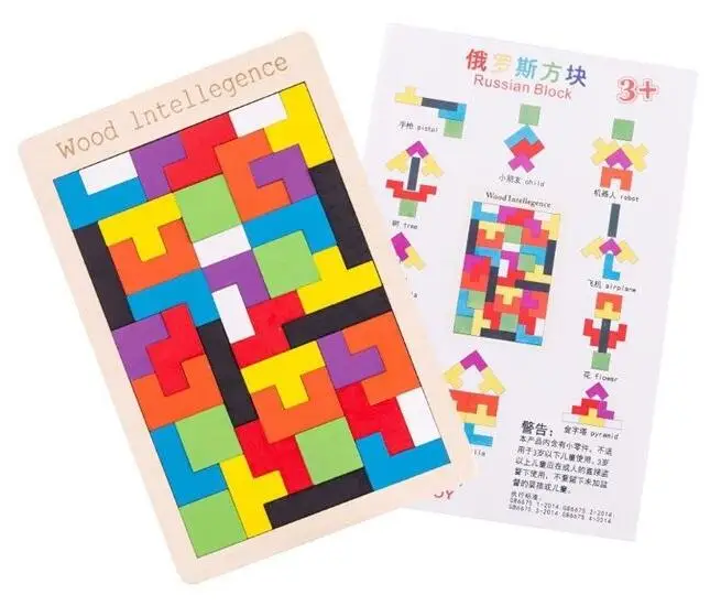 Tetris Фон с изображением деревянного просвещение образовательный строительные блоки сборка "сделай сам" развивающие игрушки Детские Для мальчиков и девочек математические игрушки Монтессори математика игра - Цвет: Tetris
