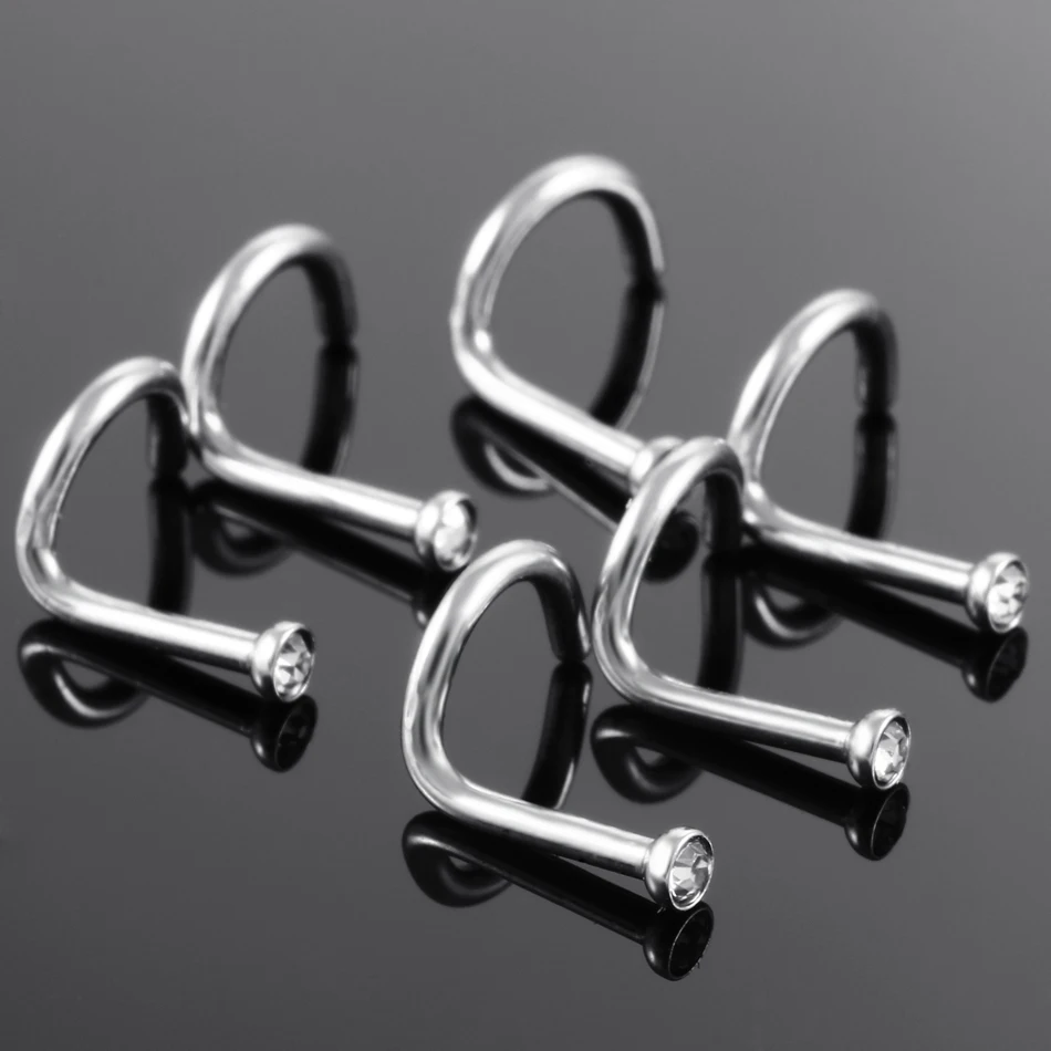 Кольцо для пирсинга носа из нержавеющей стали 18 г 100 шт./лот|body piercing jewelry|piercing jewelrygem