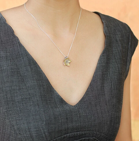 Чистое серебро поэтический 925 стерлингового серебра ювелирные изделия цветок