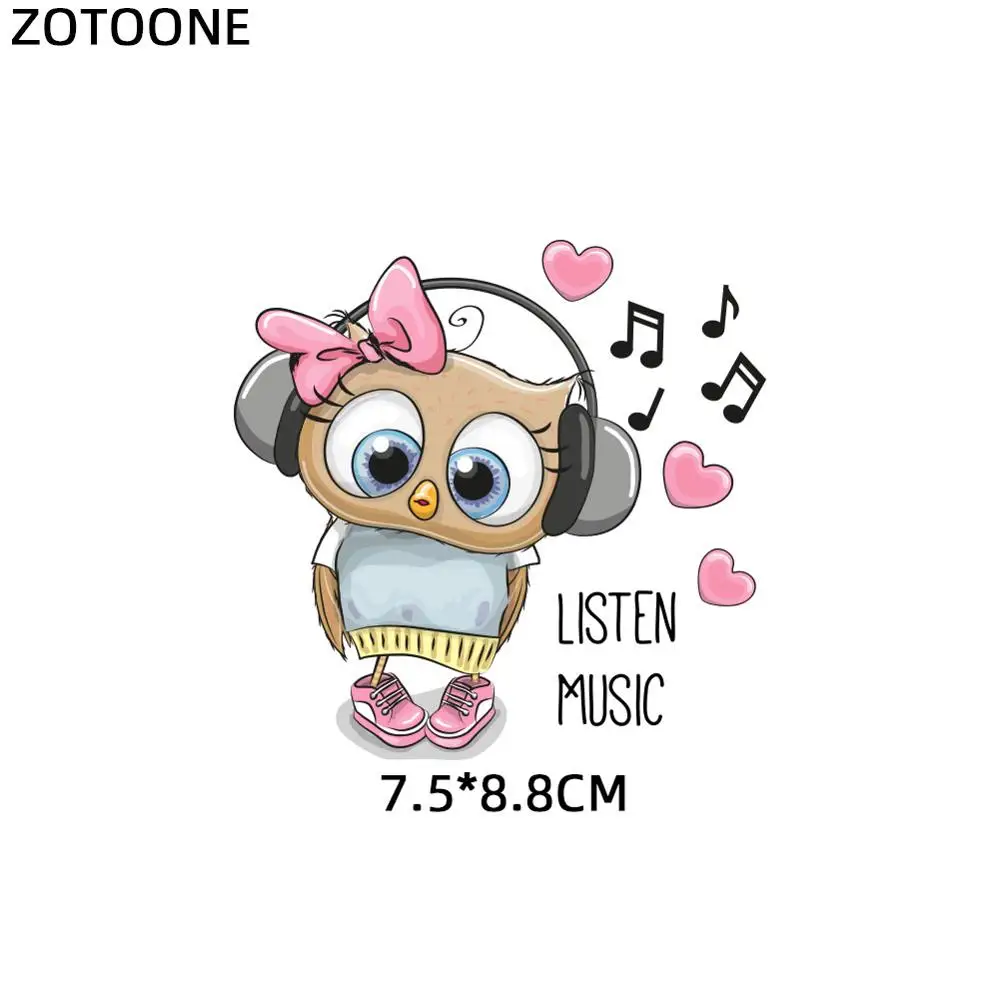 1044 ZOTOONE сова животное теплопередача патчи для одежды стикер DIY милые железные на букве Переводные термоколлагенты футболка с принтом G - Цвет: 1044