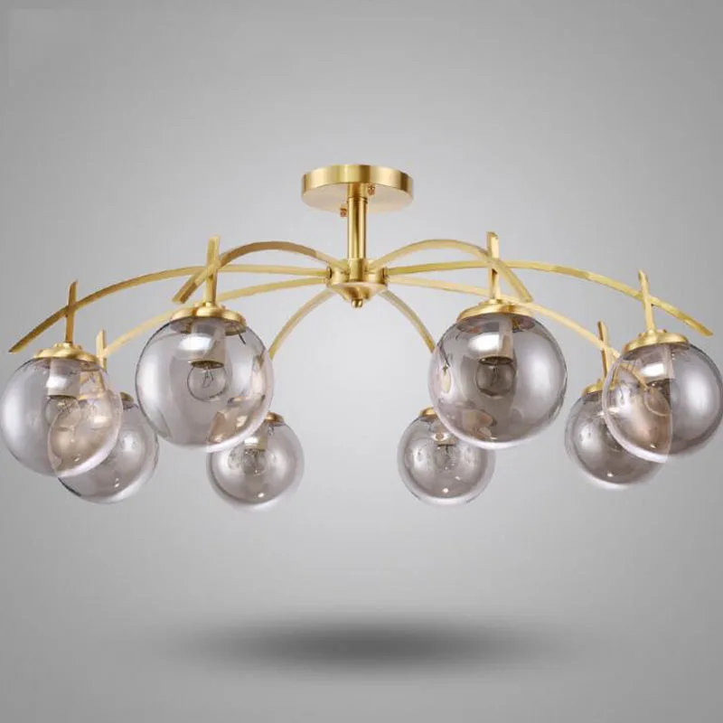 L американский кантри медный потолочный светильник Европейская медная