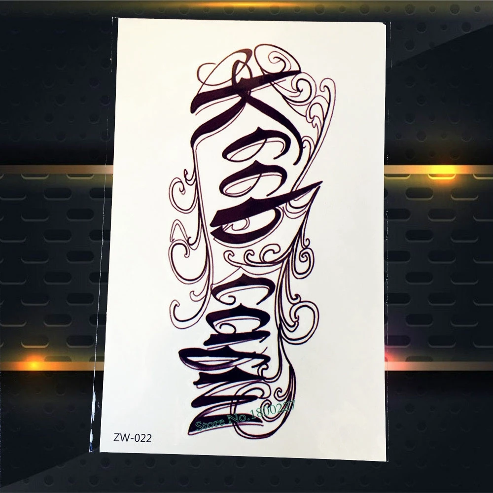 Крутые черные чернила тату буква надпись Keep Calm дизайн слов водонепроницаемые переводки на руку для мужчин женский боди-арт временная татуировка наклейка PZW022