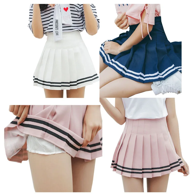 Женская клетчатая юбка в стиле Лолиты Harajuku Kawaii милые полосатые юбки мини Милая школьная форма Saia Faldas юбка женская