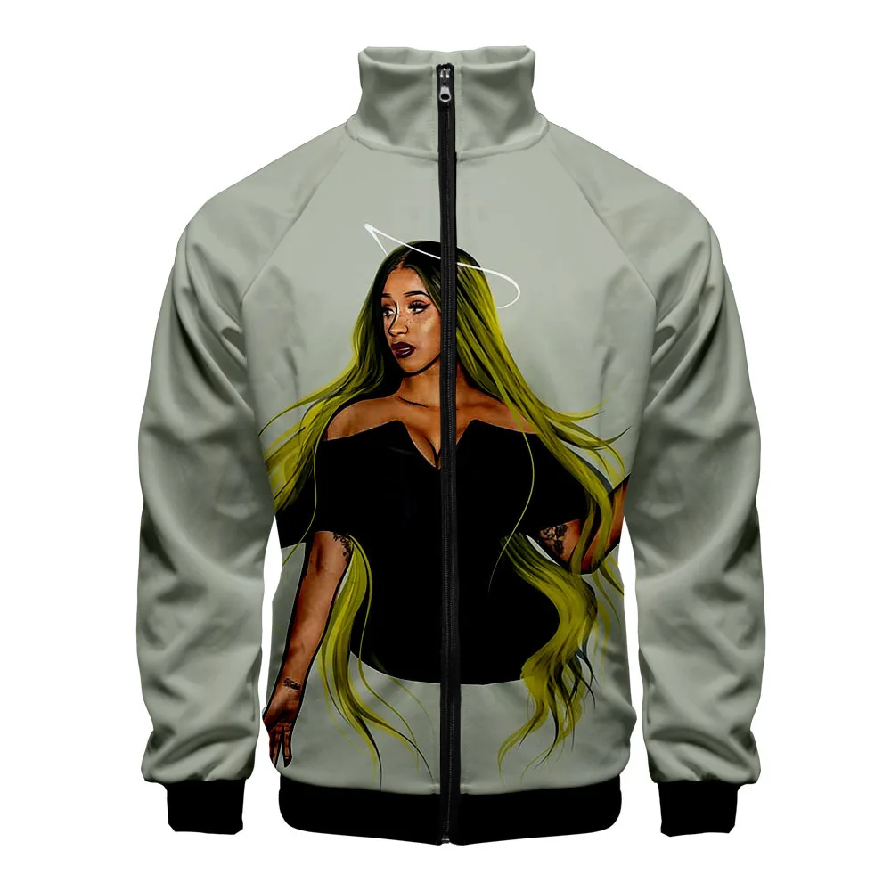 Rapper Cardib Cardi B женские/мужские худи толстовки 3D чехол с принтами воротником на молнии куртка повседневная тонкая спортивная одежда с капюшоном уличная