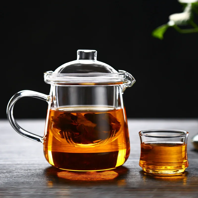

450CC Glass Tea Pot heat resistance glass teapot with filter Creative Afternoon Flower Teapot Tea drinkware Free Shipping