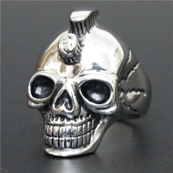 Размер 8 ~ 13 полировочное модное кольцо с черепом инопланетянин 316L из нержавеющей