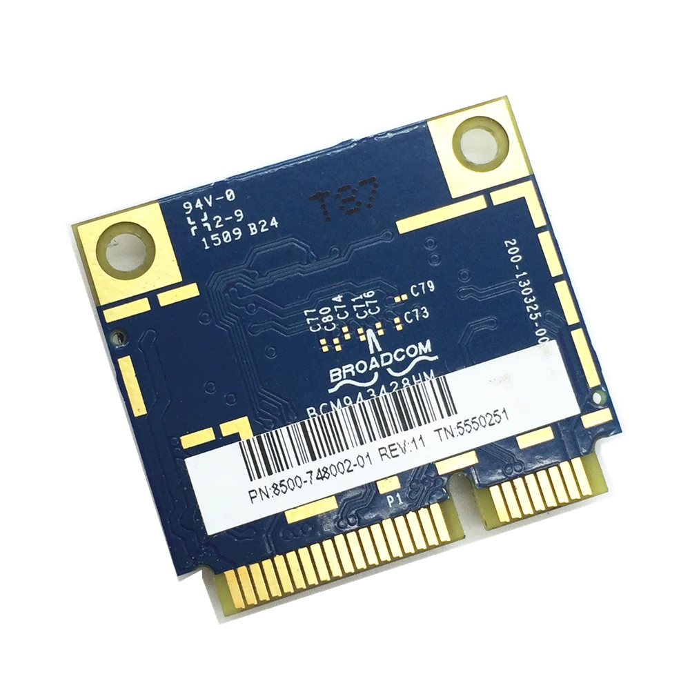 PCI-E Half Mini  Broadcom BCM943428HM BCM43428, 802.11a/b/g/n 2, 4/5 ,  300 /