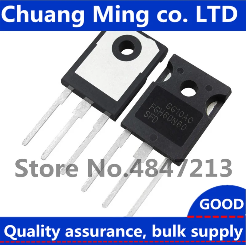 10pcs/lot  FGH60N60 FGH60N60UFD FGH60N60SFD FGH60N60SMD 60N60 IGBT 600V 120A 378W TO-247 Free Shipping