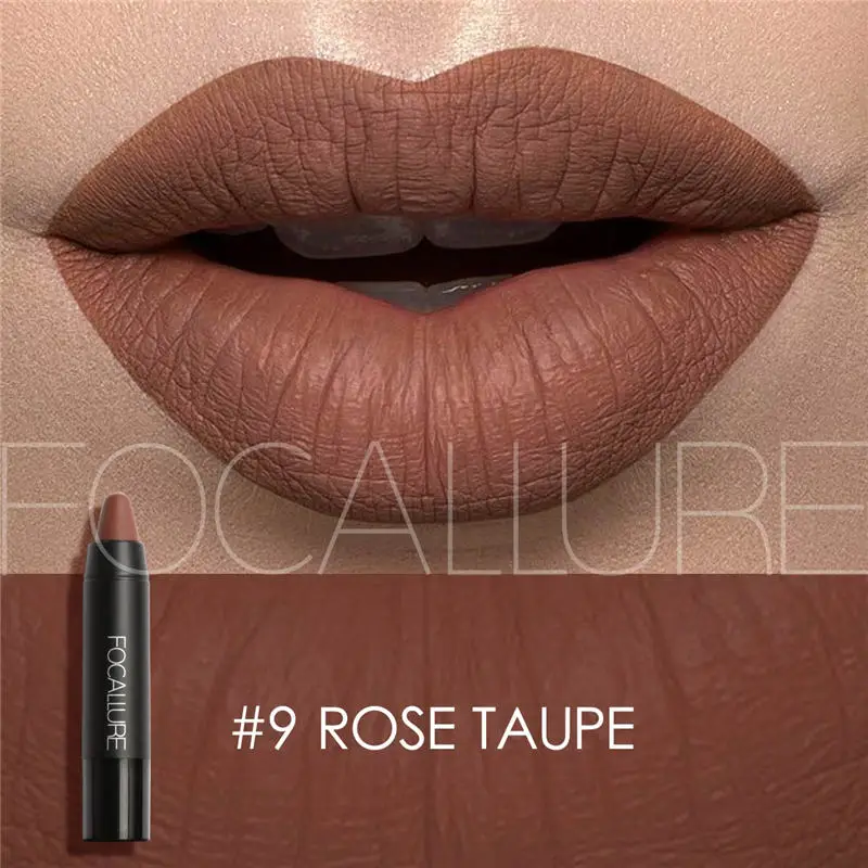 9 FOCALLURE, 19 цветов, матовая губная помада, стойкая водостойкая губная помада, карандаш, матовая губная помада, телесный бархат, макияж губ - Цвет: 9