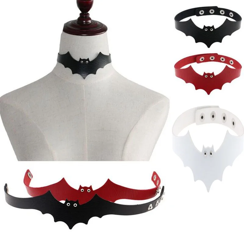 Fashion Steampunk Jewelry Accessories PU Leather Bat Wings Shape Chokers Necklace for Women Girl Couple Lovers Anime Punk Style | Украшения
