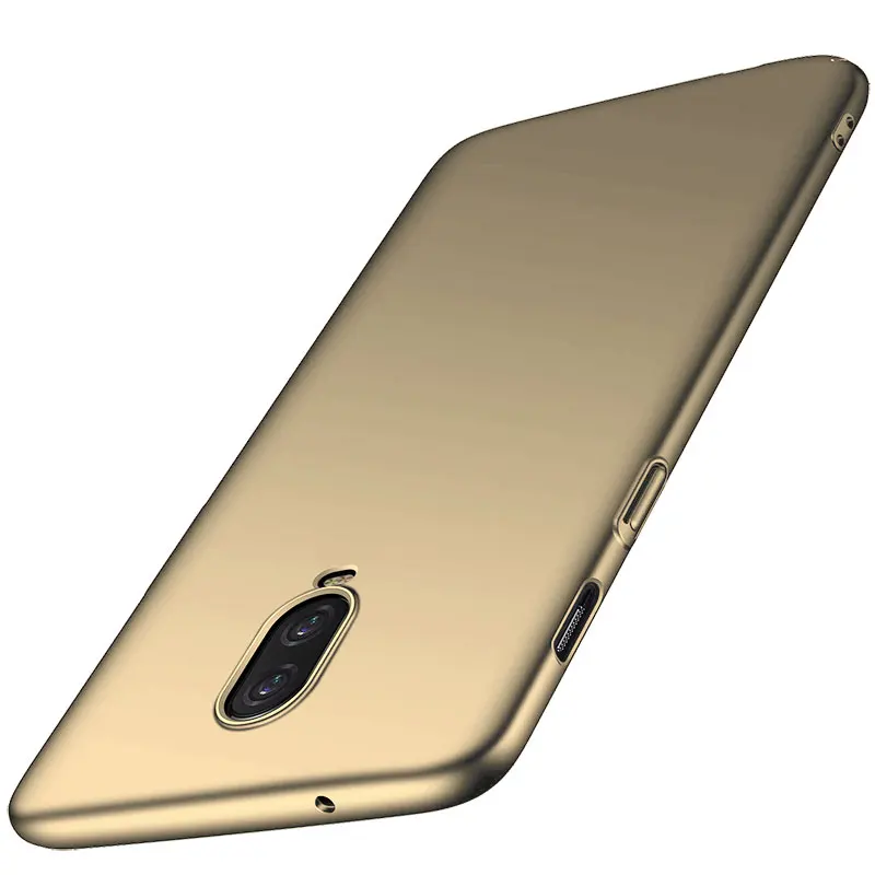 1+ матовый чехол для Oneplus 6 T, 6, 5, 5 T, 3 T, жесткая задняя панель из поликарбоната, пластиковый корпус, чехол для One plus, 5, 1+ 6 T, шелковистый чехол для телефона, чехол s - Цвет: Золотой