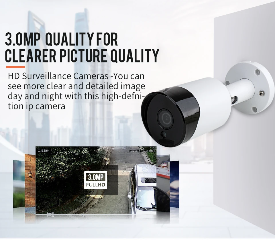 XM HD 3.0MP аудио запись CCTV POE IP камера Открытый водонепроницаемый ИК P2P Onvif безопасности Наблюдения Пуля IP камера