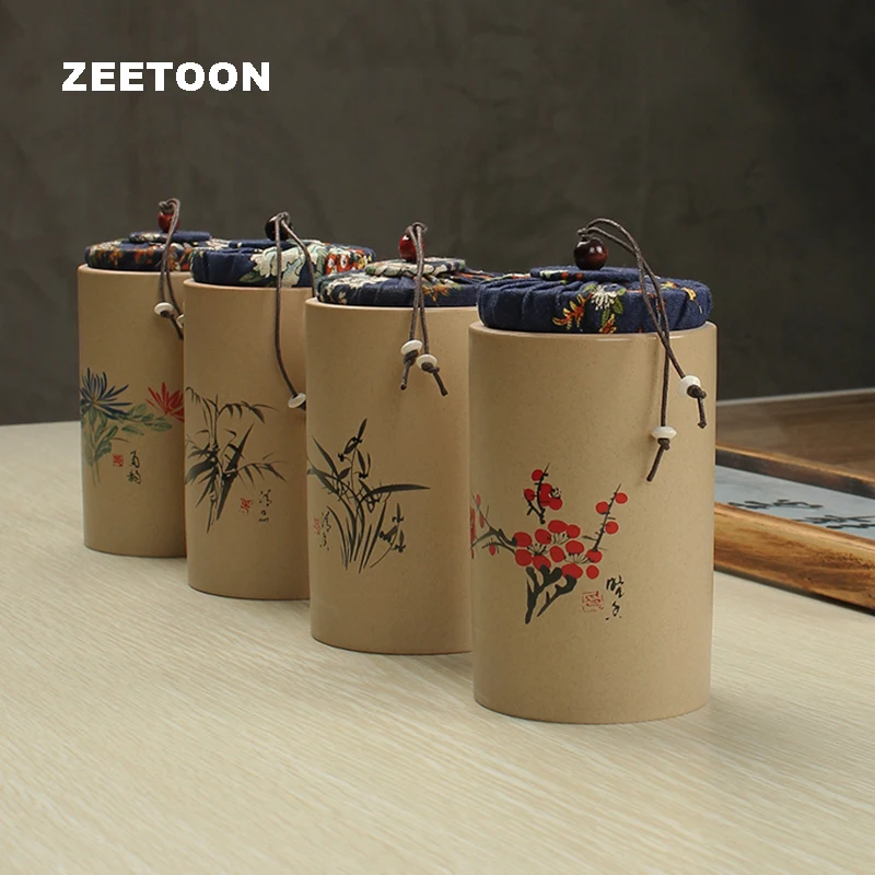 Японская грубая керамика Zen чайные банки для четырех джентльменов стандартный