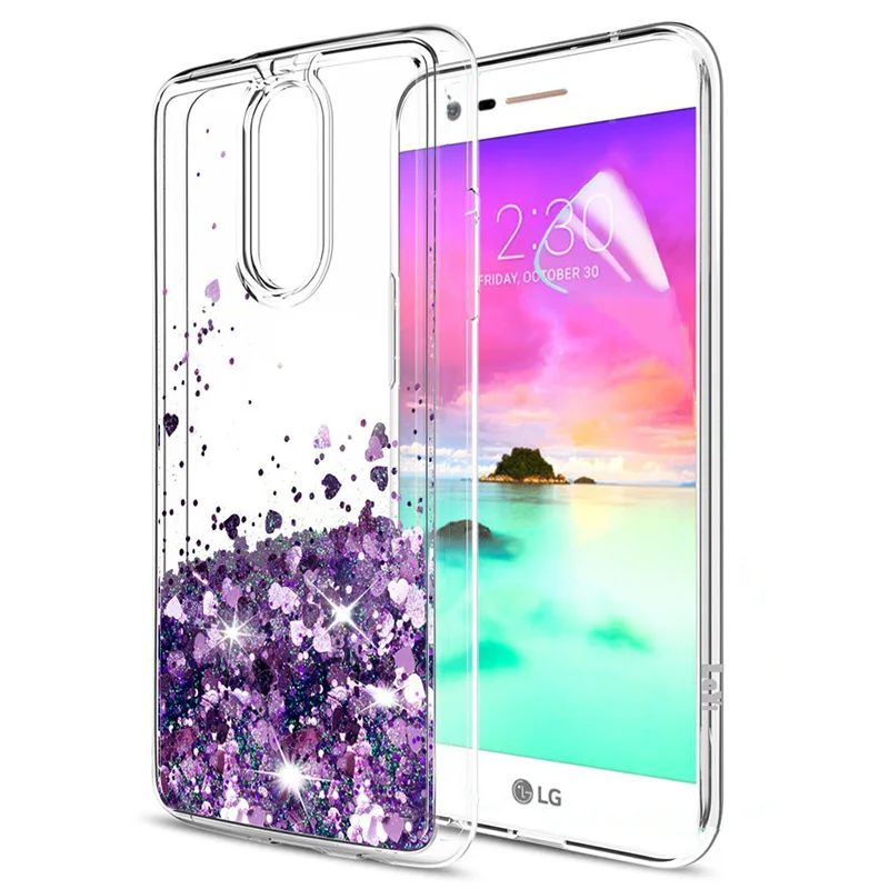 For LG K20 Plus / V Grace Harmony Case Girls Women Liquid Quicksand Bling Cute Clear Soft TPU Silicone Cases Back Cover |
