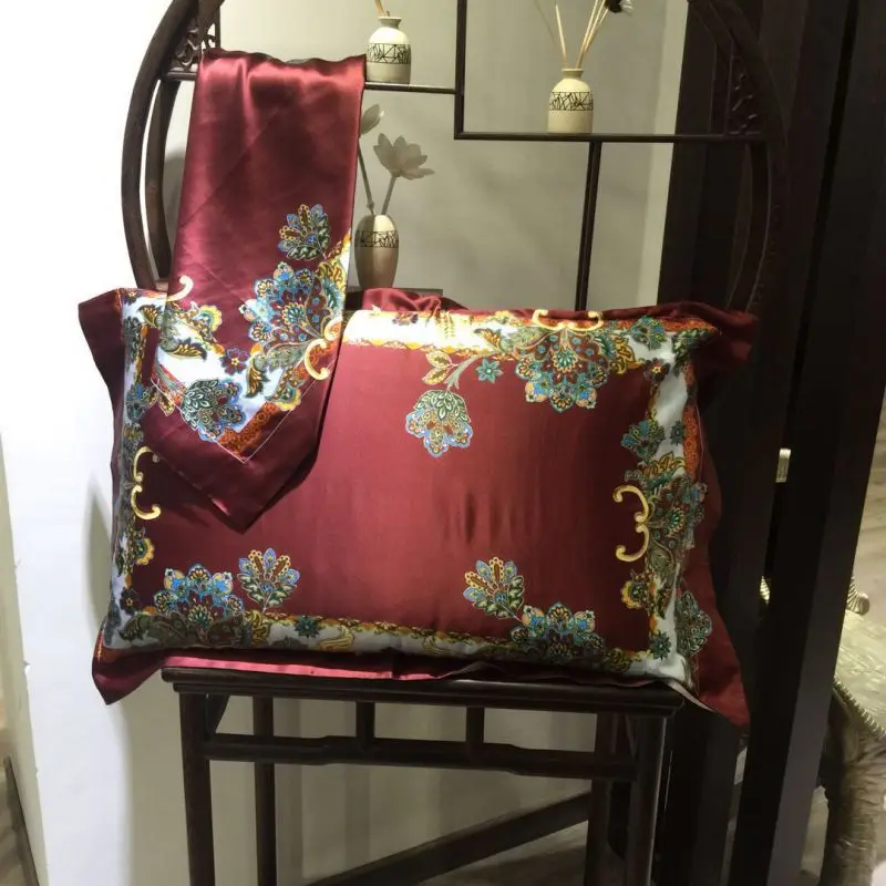 2 шт шелк тутового шелкопряда Подушка shams. Наволочки из натурального шелка. 48X74 см наволочка
