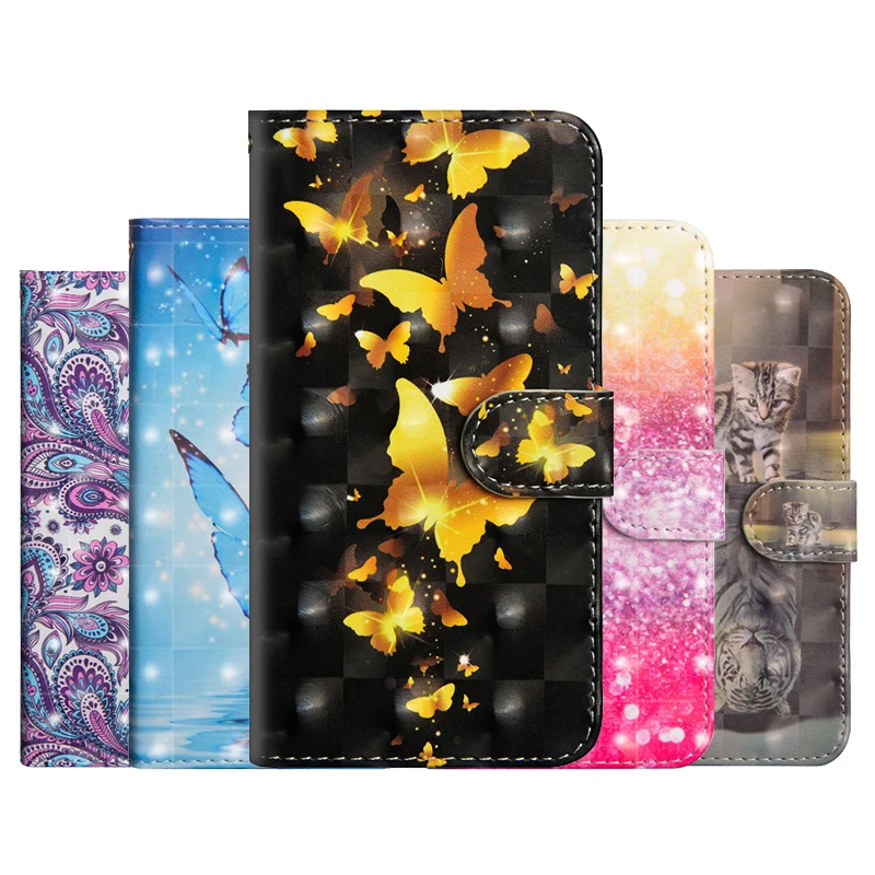 

Butterfly Leather Flip Case For LG X Power 2 3 K8 K10 K40 Q70 Q7 Q8 G7 G8 V40 V50 ThinQ Q6 Aristo 2 Plus Stylo 4 5 Wallet Cover